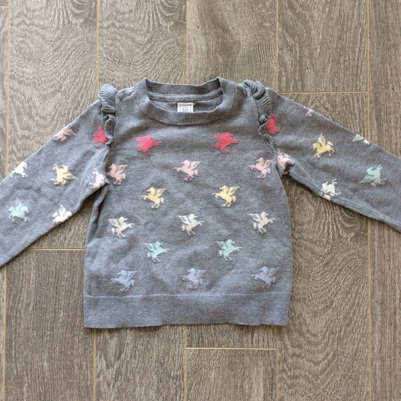 Gap toddler ruffle unicorn sweater - Picture 3 of 4